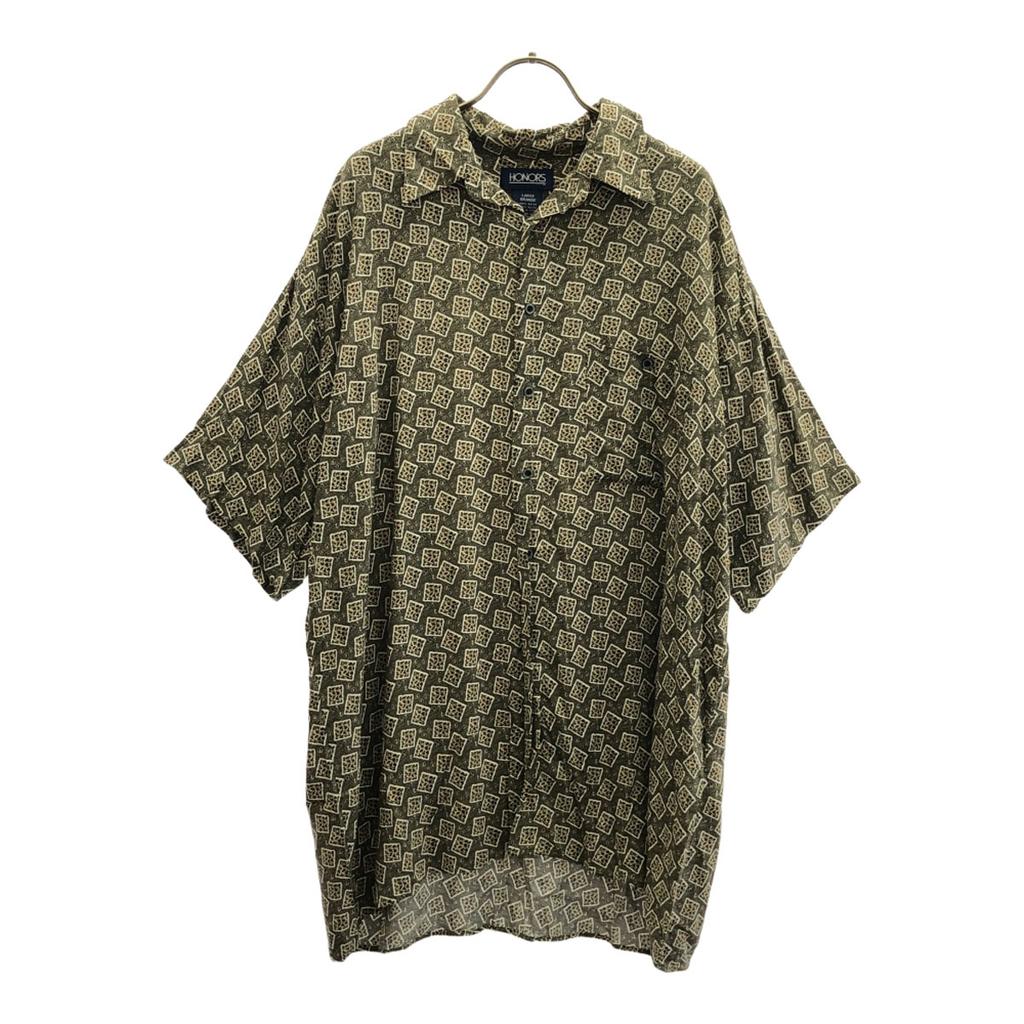 HONORS 90s 00s Old Overall handle Short sleeve Open color shirt L Khaki Men's Used