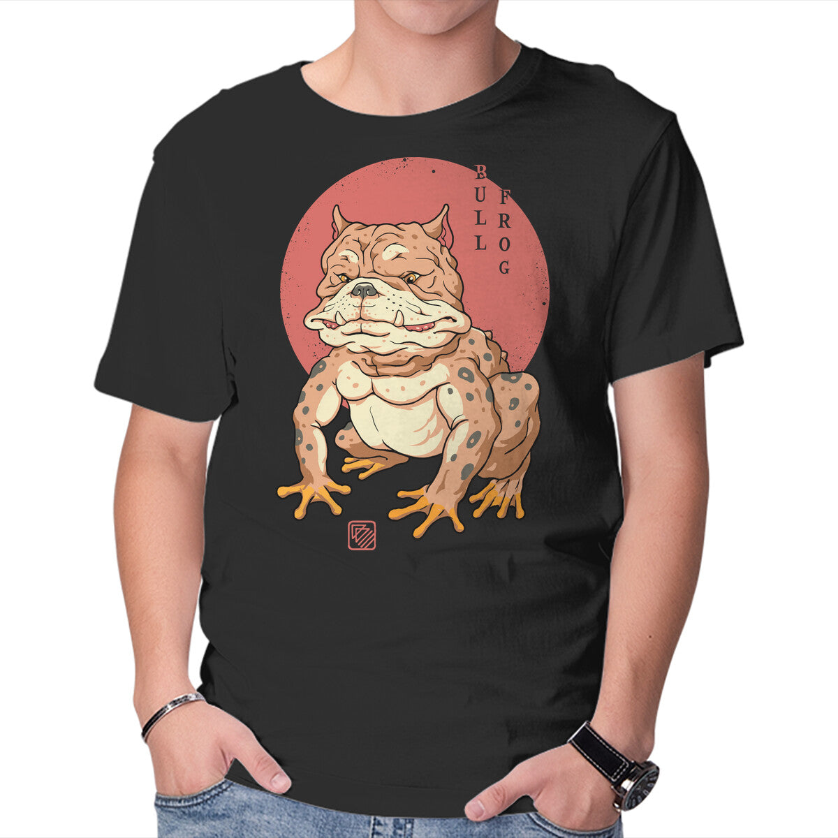 Unisex Crew Neck T-Shirt Bull Frog Graphic Short Sleeve Casual Tee XL