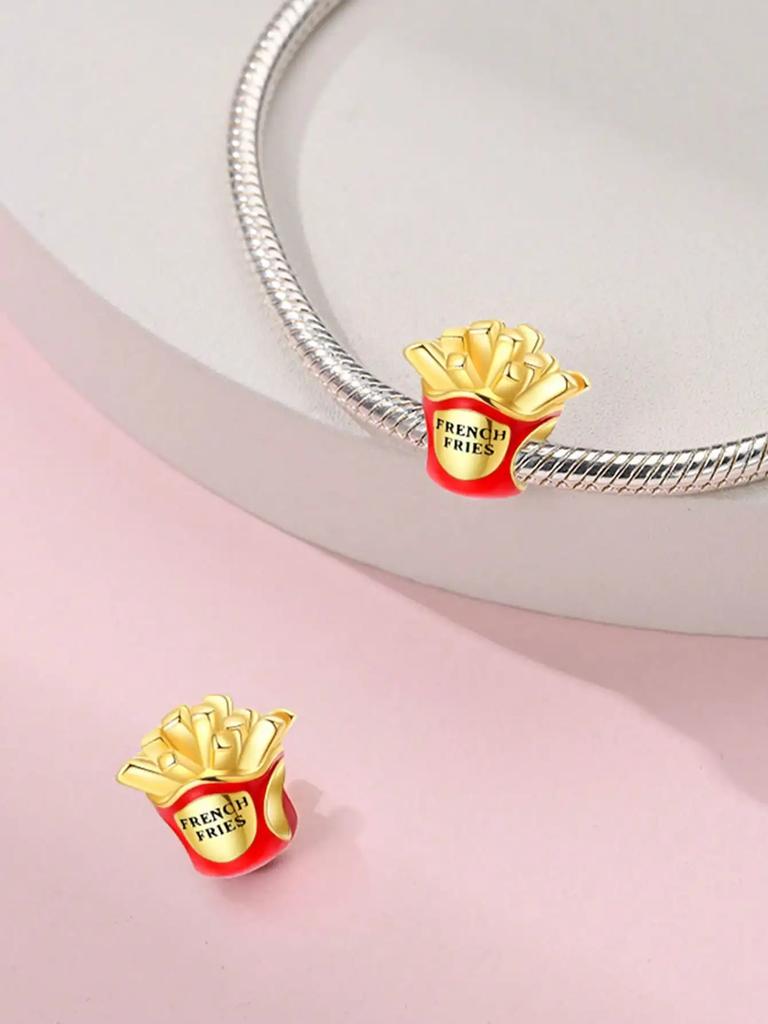 Copper Plated Original Charms Delicious Donut Cupcakes Beads Fit Bracelet Women'S Jewelry Gift