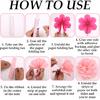 15PCS Pink Party Dressing Set, Tissue Paper Pom Poms Decorations and Hanging Pastel Flower Fan Suitable for Grad Birthday Wedding Party Wall Ceiling