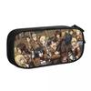 Shingeki No Kyojin Pencil Cases Attack On Titan Anime Pencilcases Pen Box Large Storage Bag School Supplies Gifts Stationery