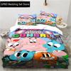 Cartoon Die erstaunliche Welt von Gumball Bettwäscheset Schlafzimmer Weich Moderne Tagesdecken Bequeme Bettbezüge Bettdeckenbezug Und Kissenbezug