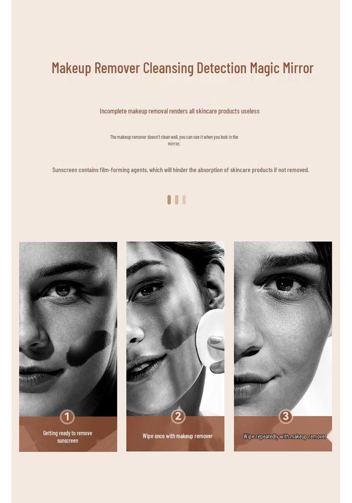 Smart UV Compact Foldable Cosmetic Mirror with Skin Analysis