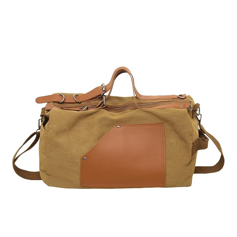 

Винтажная дорожная сумка для коротких поездок, сумка-тоут для студентов, сумка на плечо, холщовая сумка для хранения Small коричневый