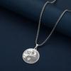 Kinital Exquisite Laser Carving Ancient Egypt Yin Yang Night Moon Lover Pendant Fashion Jewelry Stainless Steel Necklace