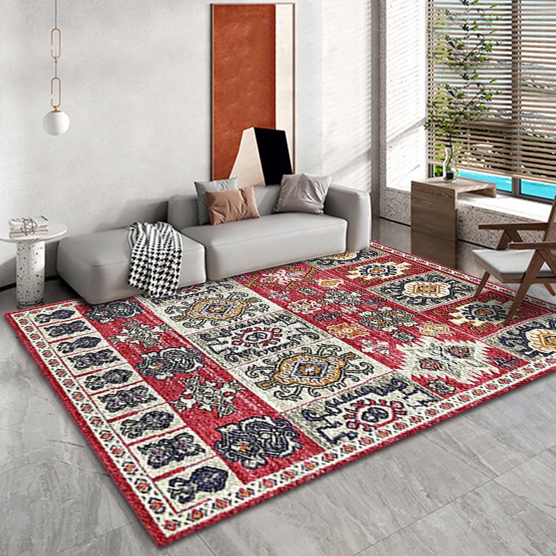 

Retro European Carpet Bedroom Living Room Carpet Home Sofa Tea Table Carpet Hotel Homestay Bedside Carpet 80*120cm