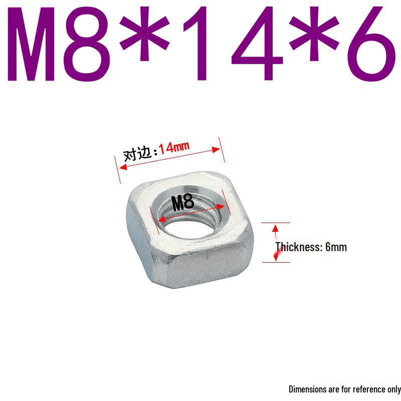 Galvanized Thin Square Nut Cap M4-M16