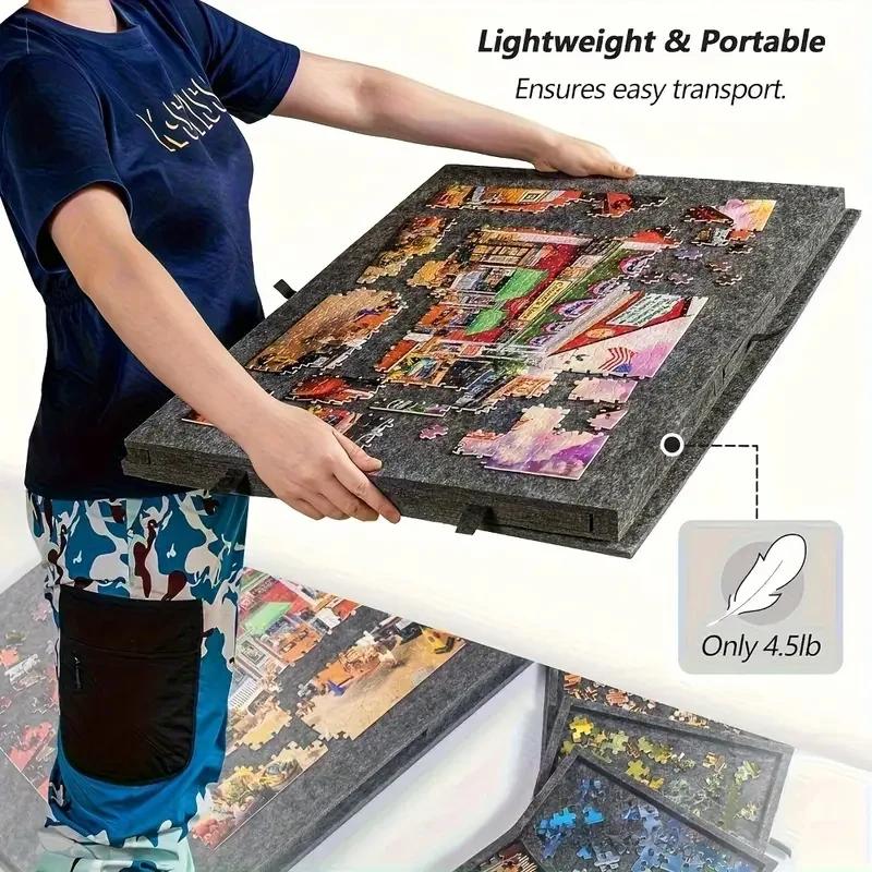 Top Quality Portable Puzzle Table Board with Bracket Cover Foldable Puzzle Felt Integrated Table for Home And Travel Use