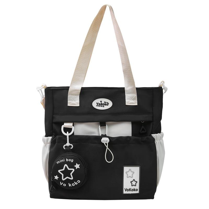 Schoolbag schoolbag for female junior high school students ins college style casual contrasting color backpack for third to sixth graders High school