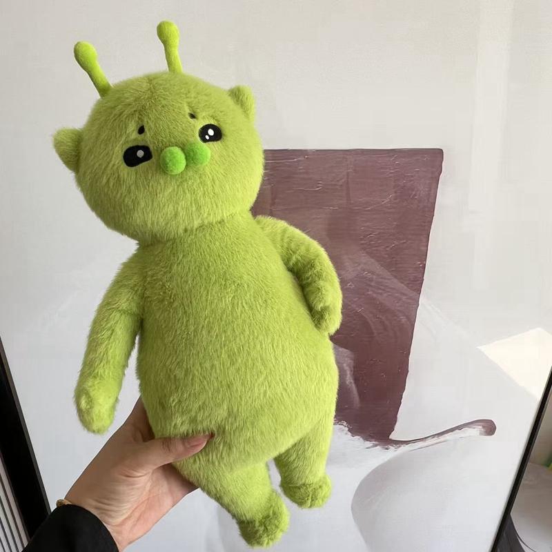 Schattige Buitenaardse Kat Pluche Gevuld Groen Speelgoed Zacht Kawaii Collectie Schattig Ruimte Dieren voor Huisdecoratie Steun Cadeau Pluche Dieren 45cm