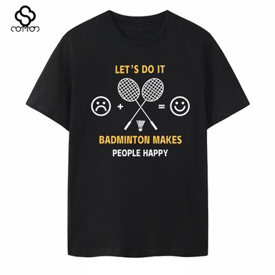 Spring and Summer New Badminton Shortsleeved Emoji Cultural Tshirt Sporty and Casual Couples Matching Top for Men and Women
