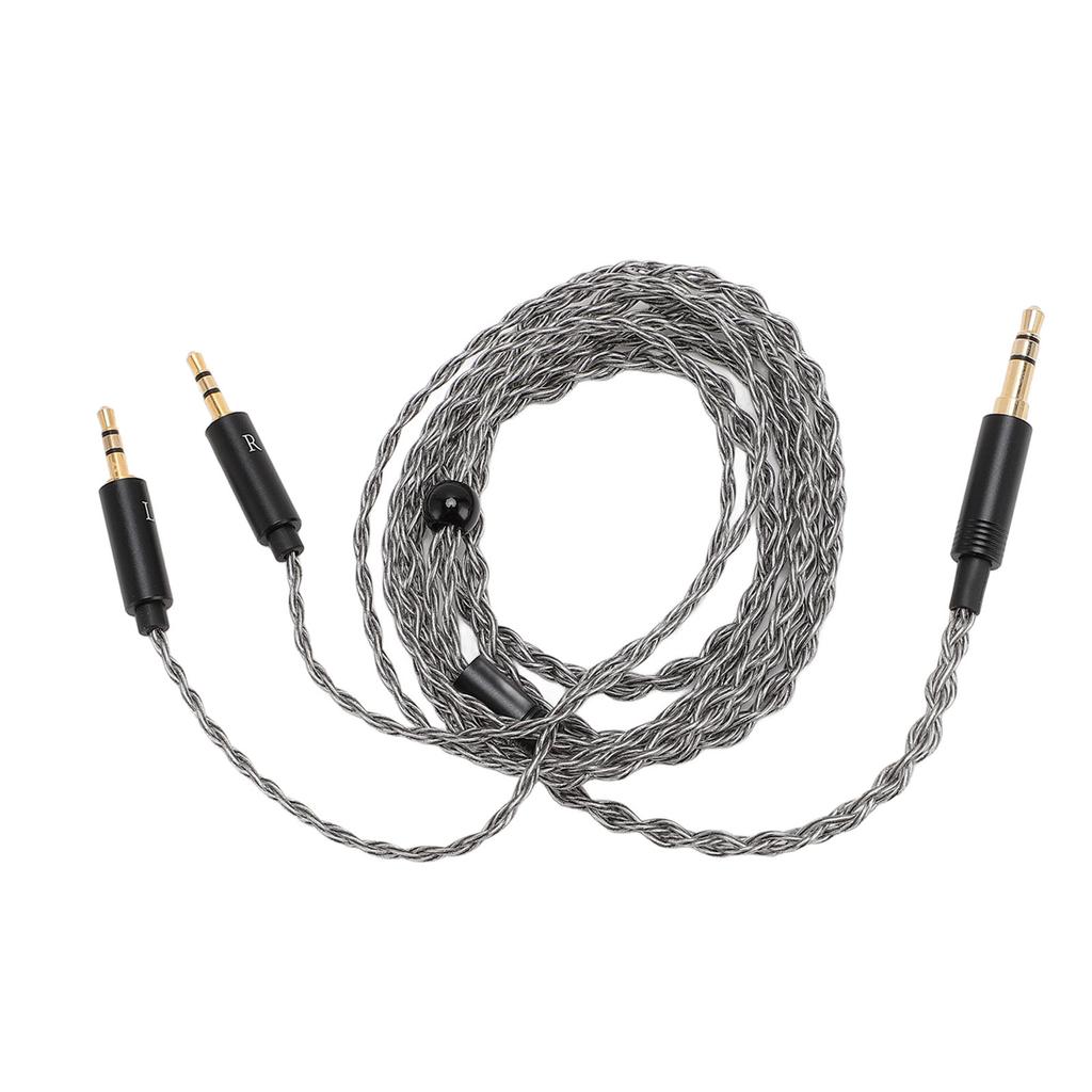 Headphone Upgrade Cable 3.5mm to Dual 2.5mm Silver Plated Copper Core Replacement Headset Wire for