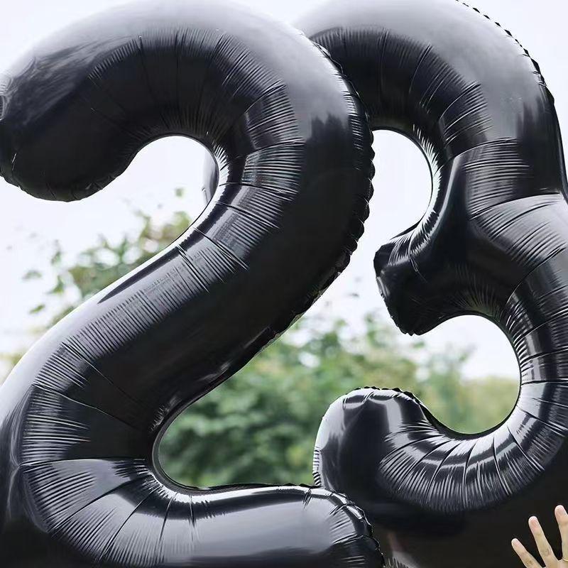 32-inch Black Aluminum Foil Balloons for Birthday Party Decorations