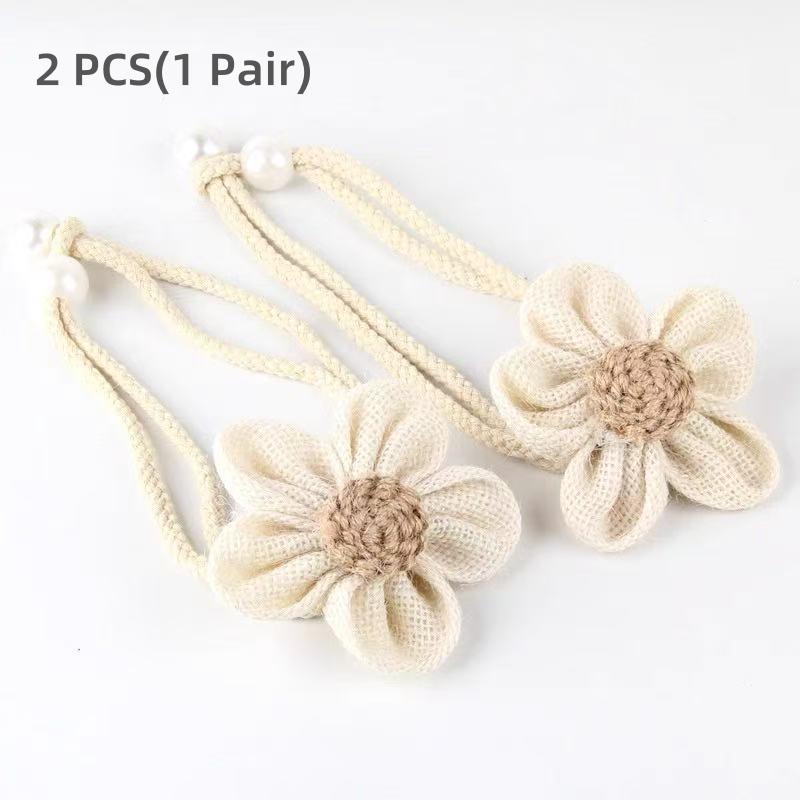 

2 шт. Завязки для штор с цветочным декором, регулируемые, современные, простые, аксессуары для штор, подхваты для комнатных штор, домашний декор бежевый