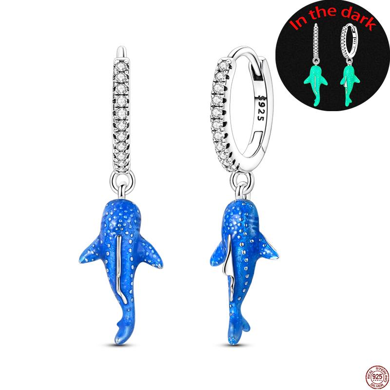 Náušnice pro ženy 925 Sterling Silver Kruhové náušnice Diamantové Srdce Lásky Zámek Broskvové Srdce Náušnice Krásný Dárek