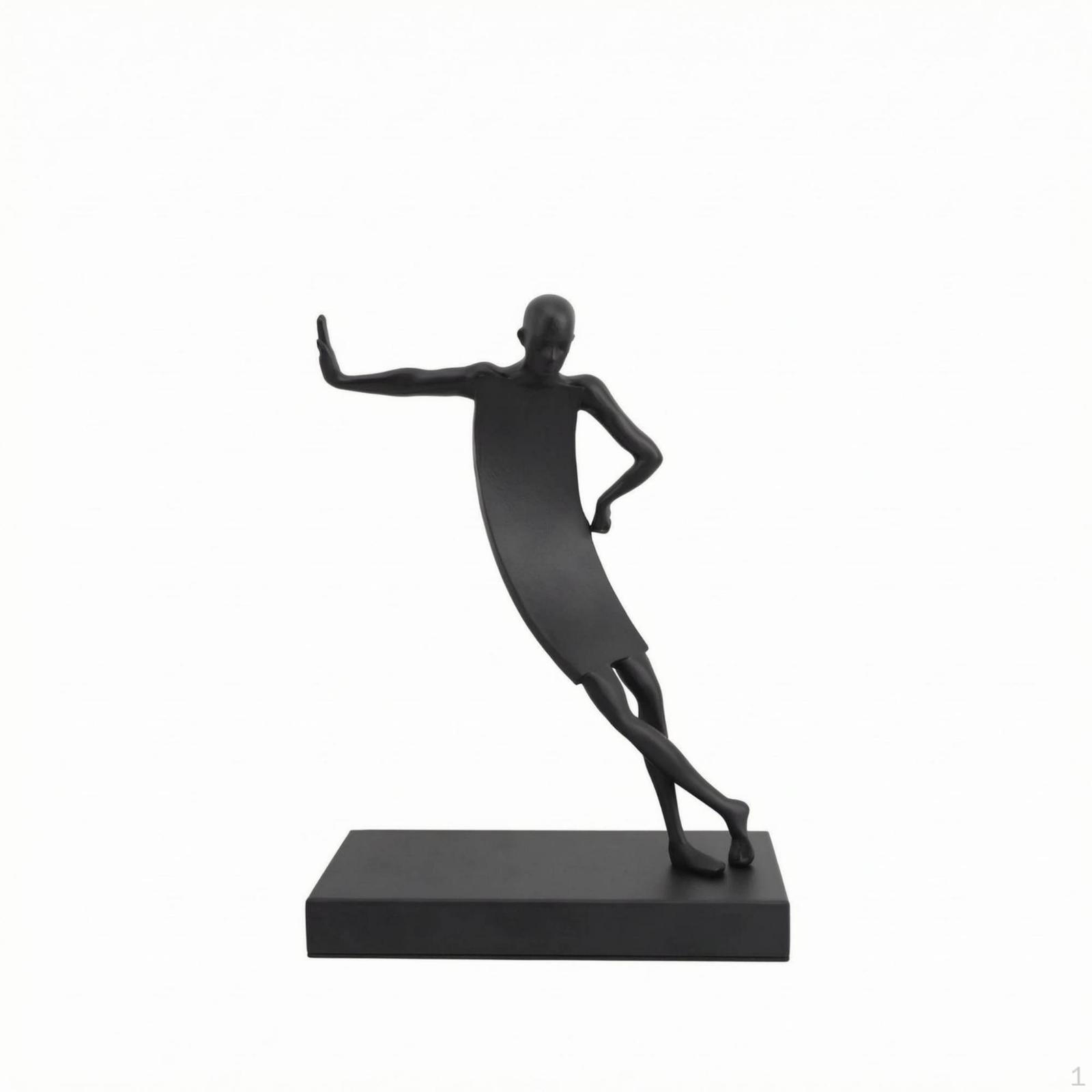 Tabletop Sculpture Black Metal Abstract Matte Finish Figurine Ornament E 221030cm