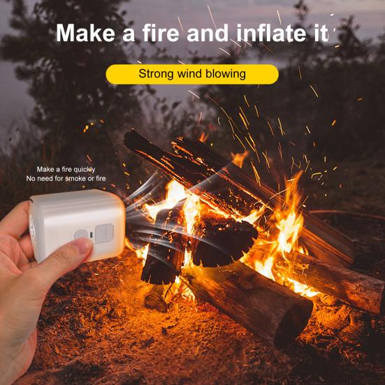 Outdoor Mini Air Pump with LED Light 6 Nozzles Portable USB Inflatables Ring Pool Float Air Mattress Bed Portable