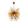 Brass Shiny Flush Mount Pendant Lighting - 10 Arms (Golden, Standard Size)