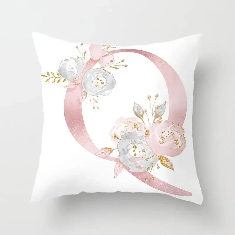 Pillow Cover Decorative Pink Letter Printed Cushion Covers 45*45 Pillowcase Sofa Cushions Polyester Cuscini Decorativi