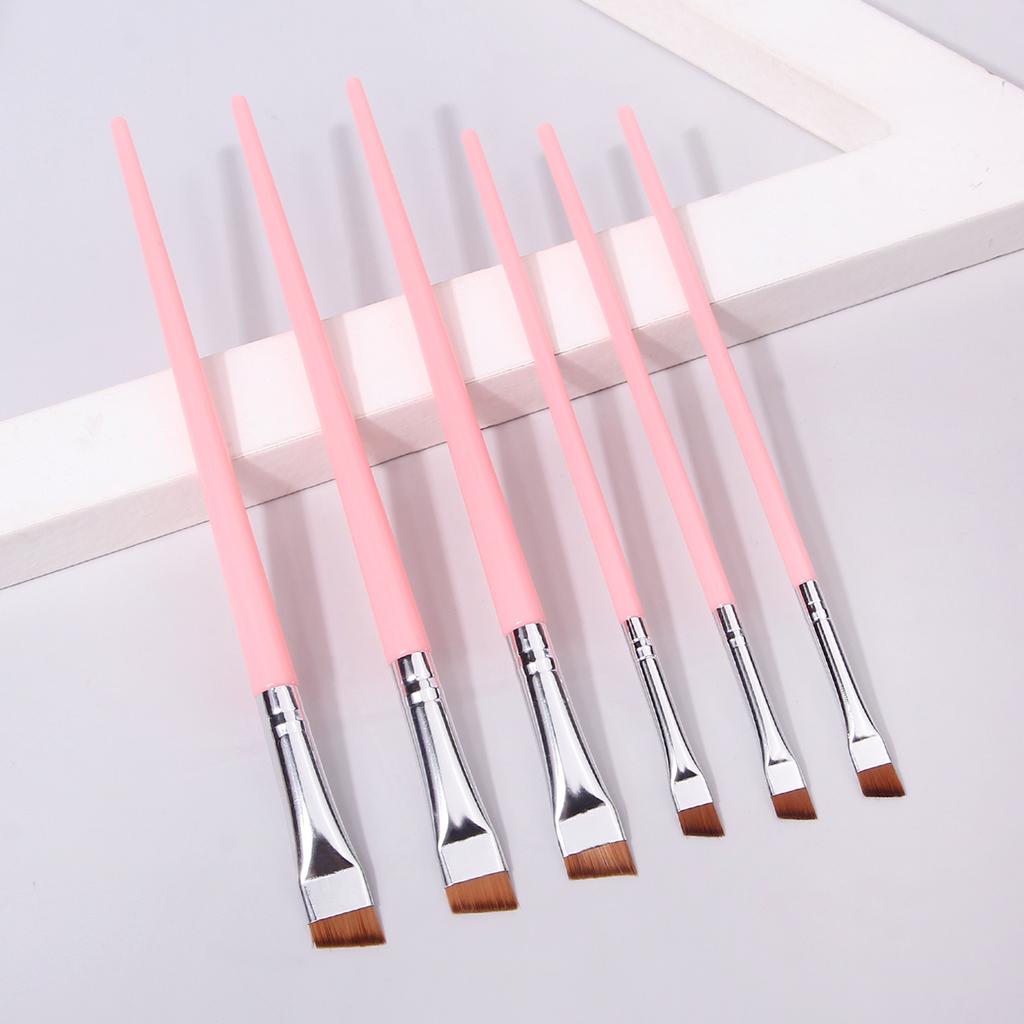 6 Pcs popular eye makeup brush high-end ultra-fine thin bevel brush eyeliner brush eyebrow dyeing beauty makeup tools
