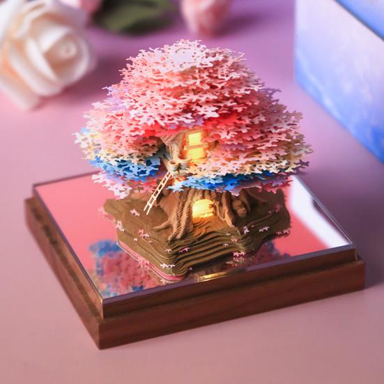 2026 Calendar Ornament 3D Desktop Tear-Off Notepad with Mood-Enhancing LED Light Luminous Calendar Ornament