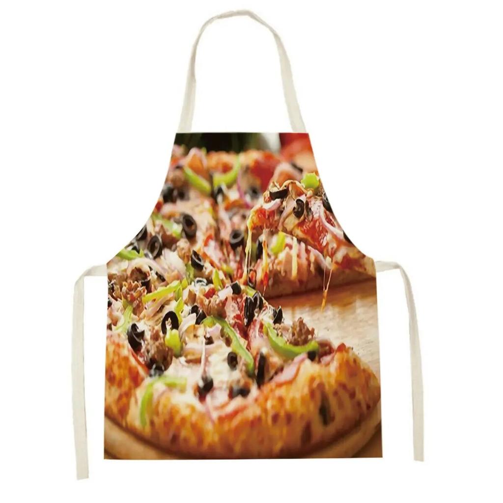Avocado Burger Pattern Apron Cotton Linen Ladies Home Cooking Cleaning Barbecue Apron Restaurant Sleeveless Apron