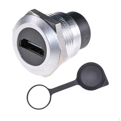 HDMI Panel Mount Coupler Shielded Portable Round Pass Through Connector Silver