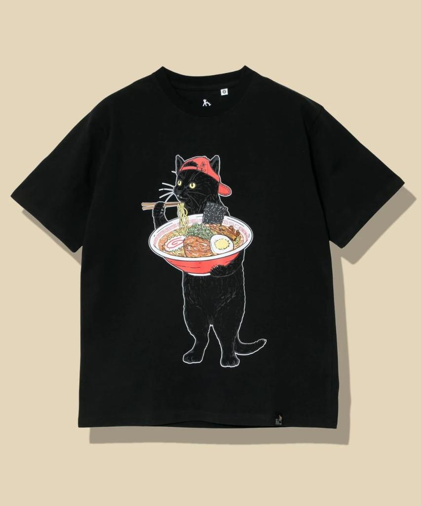 go slow caravan 341914USA/C Chinese Noodle Cat Tee Black L