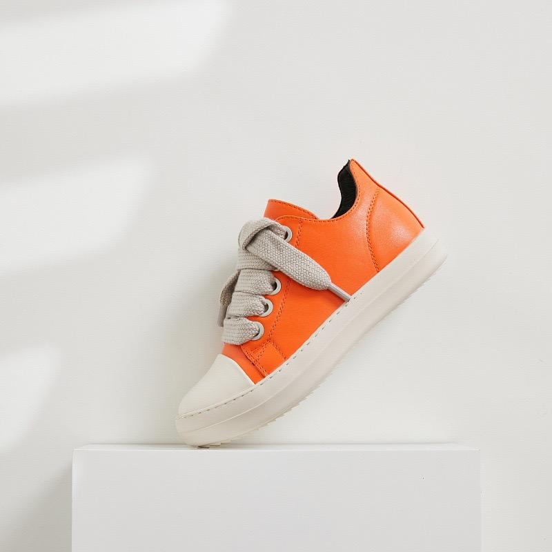 Vintage Shoes Thick Shoelace Fashion High Top Platform Black Leather Casual Women's Chunky Sneaker