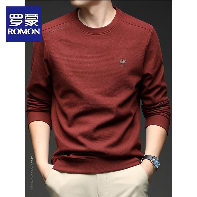 Romon Men s Casual Round Neck Long-Sleeve Sweatshirt XXXXL