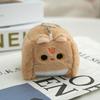 Adorable Fluffy Cat Keychain Plush Toy Soft Cartoon Square Kitty Bag Charm