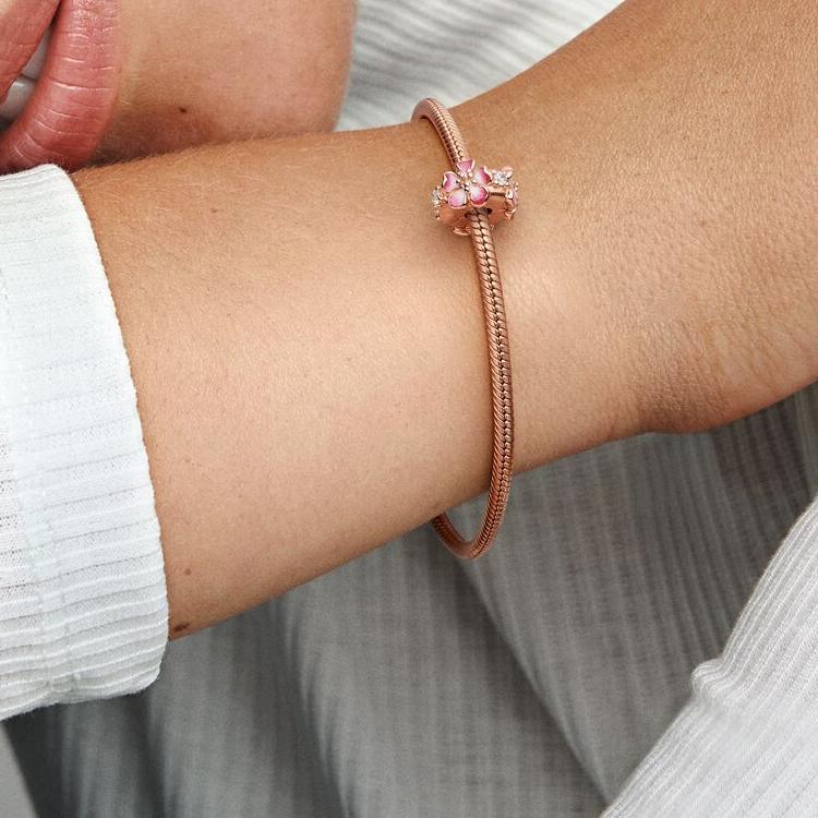 Pandora Moments Peach Blossom Fashion Versatile Jewelry Accessories Women Accessories Pink 788099CZ