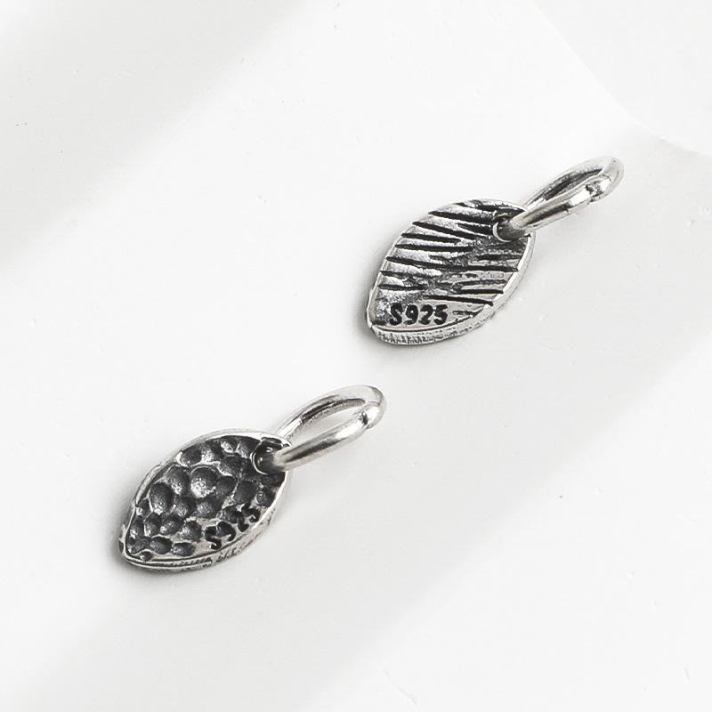 S925 Sterling Silver Leaf Pendant DIY Bracelet Necklace with Crystal Beads & Weaving Rope