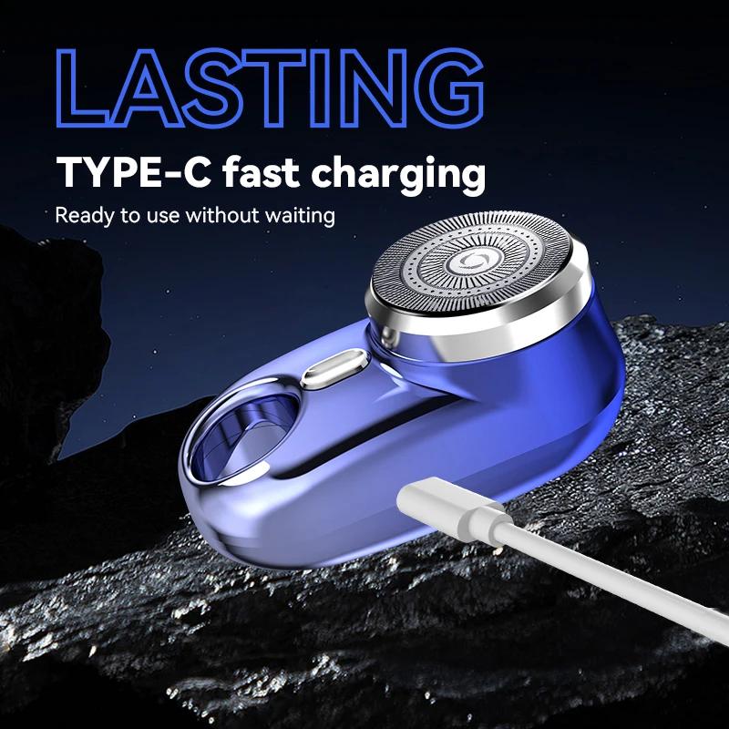 Mini Electric Shaver With Atmosphere Lamp LED Display For Men Portable Travel Painless Cordless Face Beard Knives Razor Trimmer