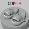 Thick-Sole Shark Slippers: Funny Poop-Stepping Design for Men & Women, Indoor/Outdoor Cartoon-Style.