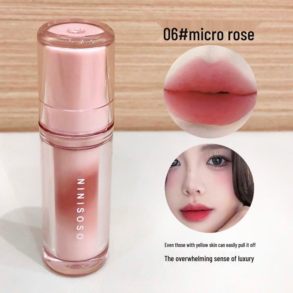 NINISOSO Tulle Mist Dot Soft Matte Lip Glaze - Pigmented Low Saturation Summer Light Makeup Lip Mud.
