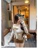 Pure Desire Pink One-Shoulder Bow Lace Top - Sweet & Spicy Autumn/Winter Women's Base Layer
