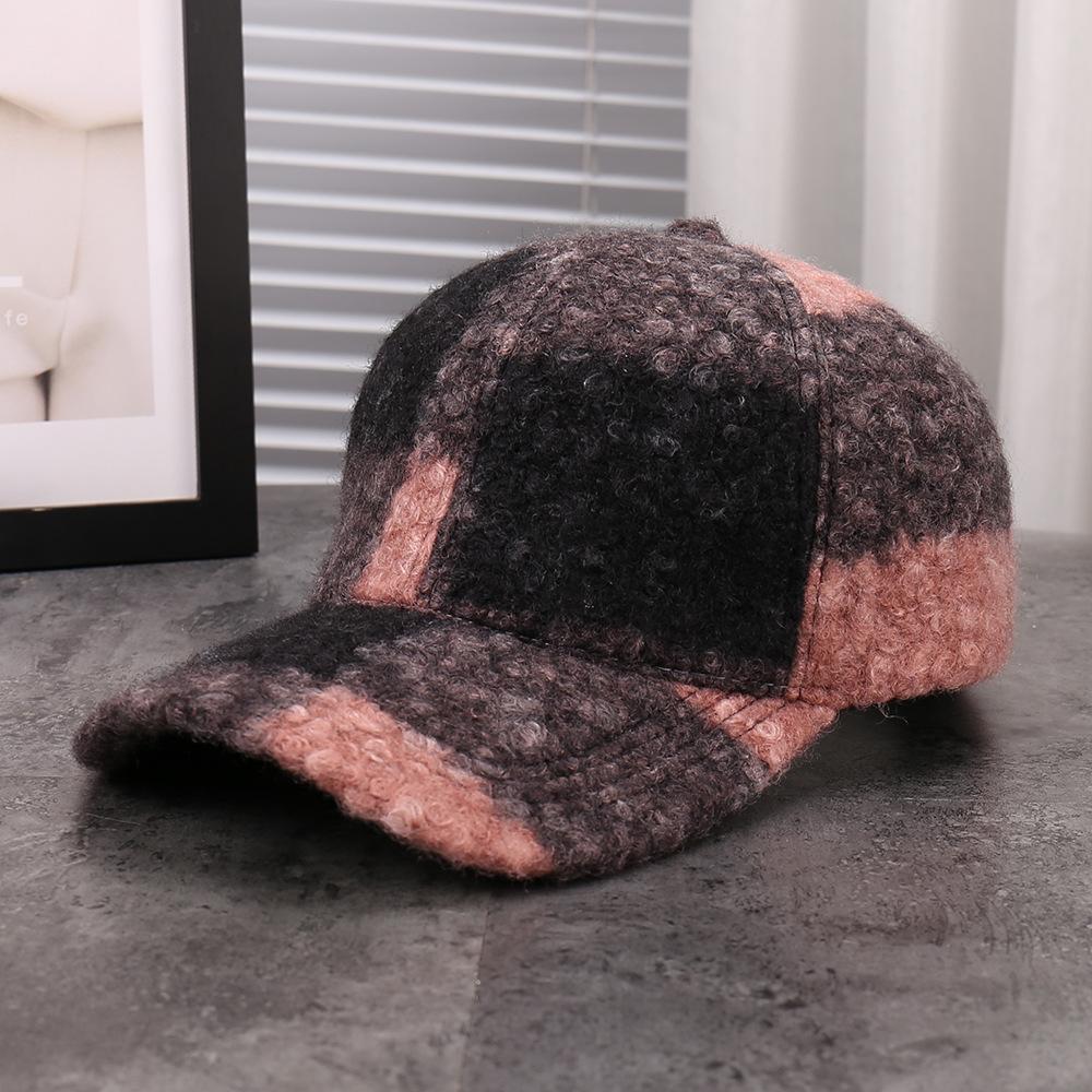 

Autumn Winter Baseball Cap Windproof Warm Hat Simple All-match Plaid Decorative Unisex Cap for Men & Women New 56-58cm красный