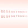 24 Pcs Short Square Press On Nail Gradient False Nail Simple Acrylic Nail Glossy Full Cover Stick On Nail for Woman