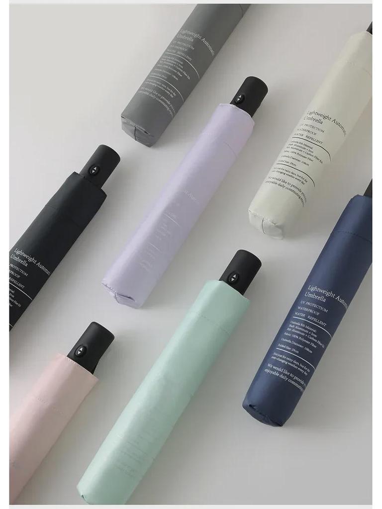 108cm Ultra-Light Automatic Umbrella - Dual-Purpose, Black Glue, Anti-UV, UPF50+, for Sun and Rain, Compact Design.