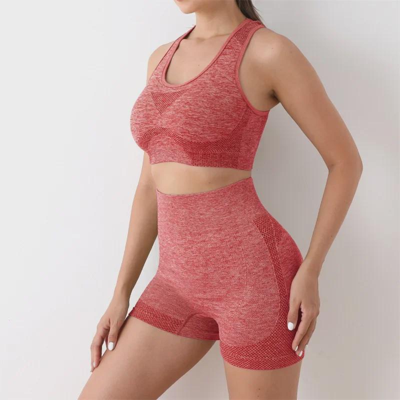 Plus-Size Athletic Vest & High-Waist Yoga Shorts Set for Women