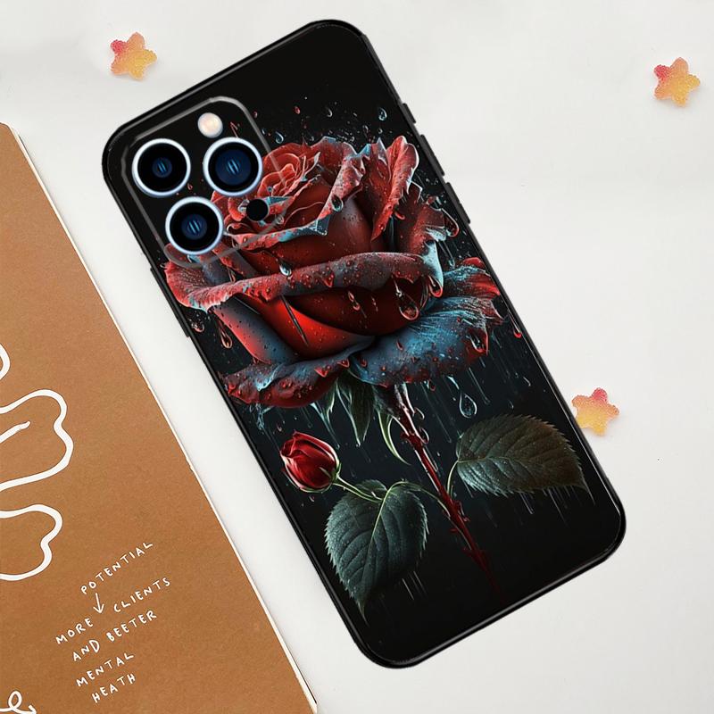 Rose Flower Floral Phone Case For iPhone 17 Pro Max 14 13 12 11 15 16 Pro Max Mini 16 Plus 16e 17 Air Funda