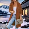 Autumn and Winter Large Size Woolen Coat for Women One Button Woolen Jacket Cardigan