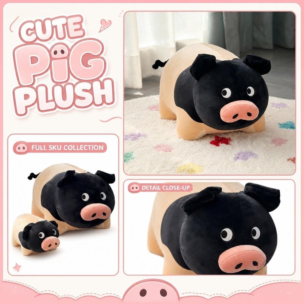 Soft Plush Pig Toy Stuffed Animal Large Size Comfortable Hugging Pillow for Kids and Adults Suitable for Bed Sofa Use