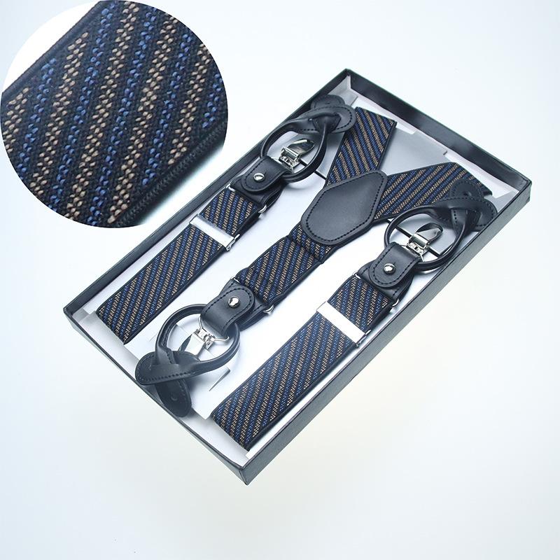 3.5Cm Men'S Adult Strap Men'S Trousers Suspender Suit Shirt Strap Clip Suspender Strap Fat Elastic Non-Slip