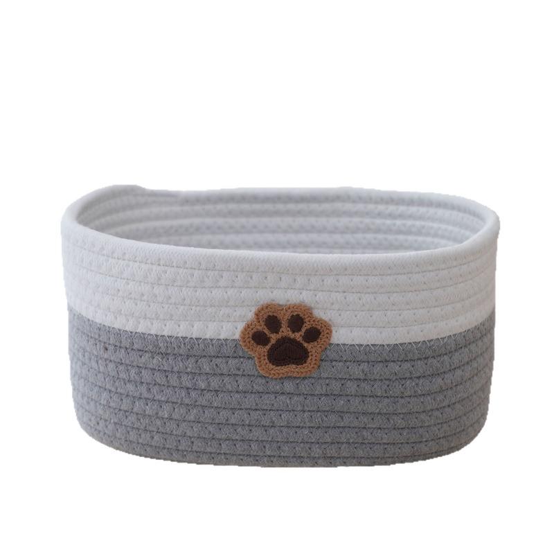 

Cat Claw Sticker Storage Basket Desktop Toy Sundries Woven Storage Basket Home Bedroom Underwear Socks Dirty Clothes Basket