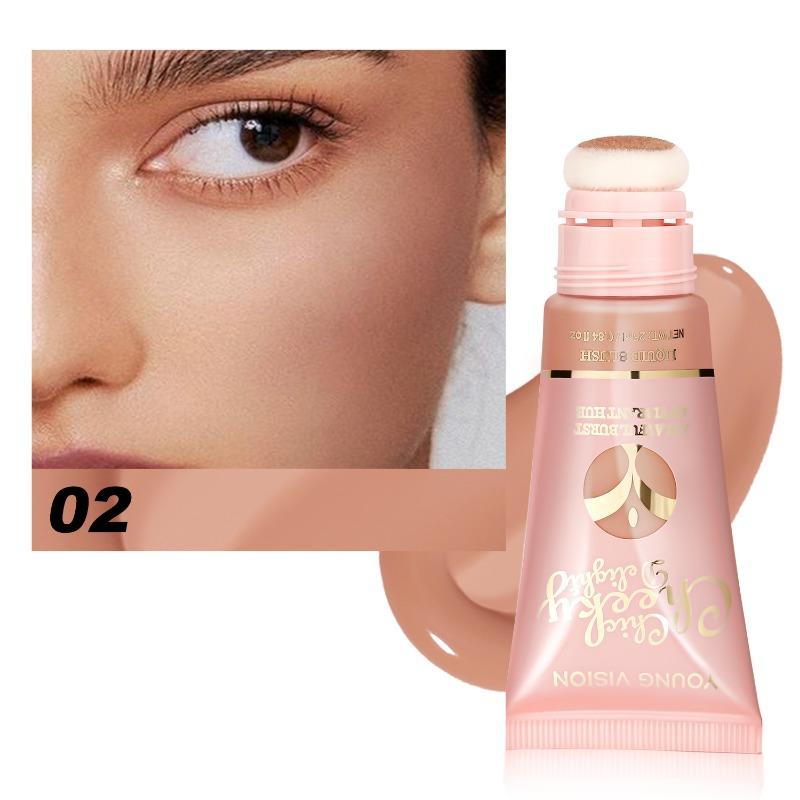 YOUNG VISION Plush Brush Head Fine Shimmer Liquid Blush 6 Colours Blush Lipstick All-in-One Liquid Blush