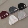 Women's Pink Ribbon Color Block Roll-Up Wool Knit Beanie