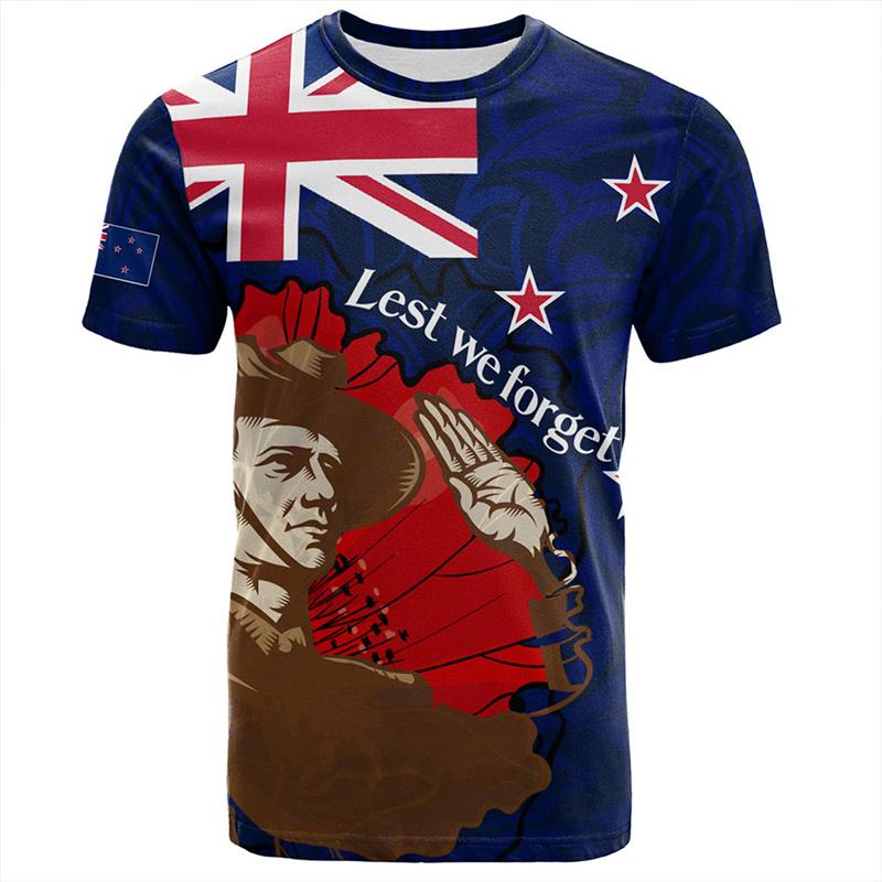 Summer 3D Print New Zealand Maori Tribal Patterns T Shirt For Men New Zealand Waitangi Day Graphic T-shirts Tees Shirts Clothing