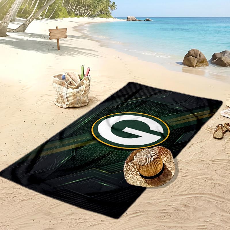 Asciugamano da Spiaggia Stampa Green Bay Packers Morbido Portatile Asciugatura Rapida?Asciugamano Asciutto Per Piscina Vacanza Estiva Sport all'Aperto